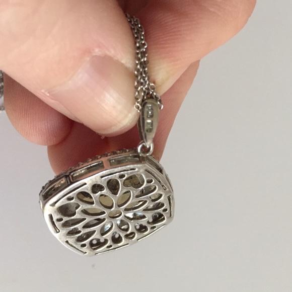 Citrine and diamond necklace on multi strand chain - Picture 4 of 4